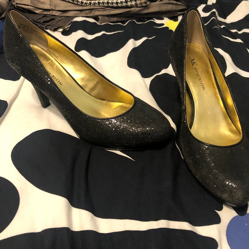 sparkle black heels